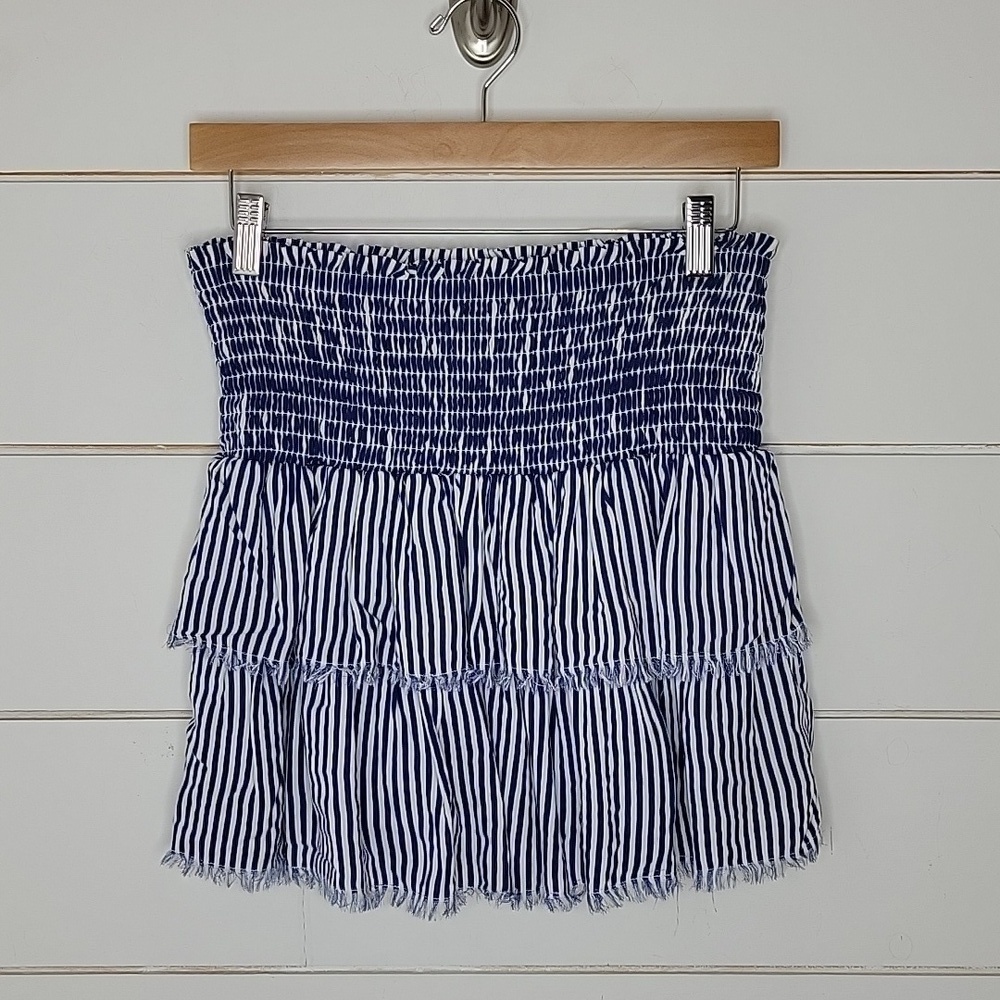 Aerie xs blue and white striped mini skirt